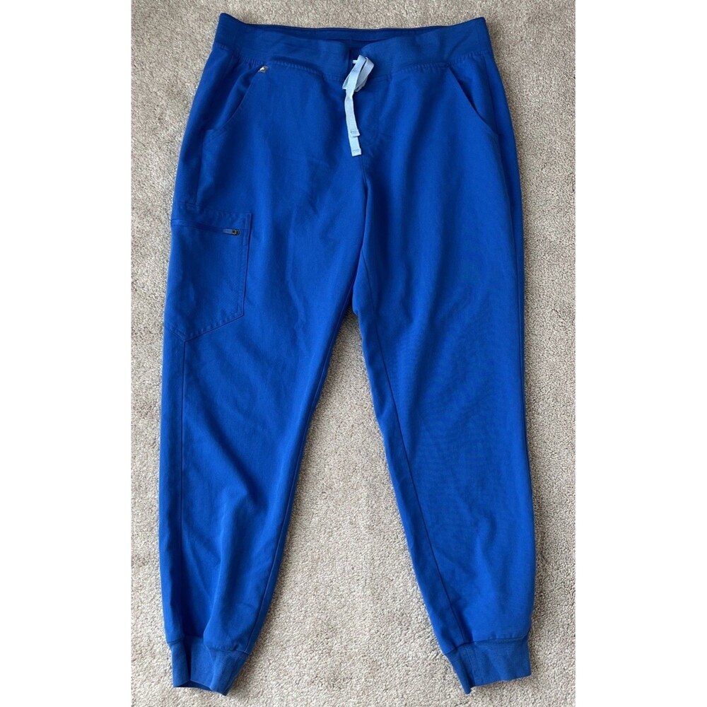 Figs Zamora Jogger Scrub Pants Womens Large Blue High Waist Nurse Medical Career